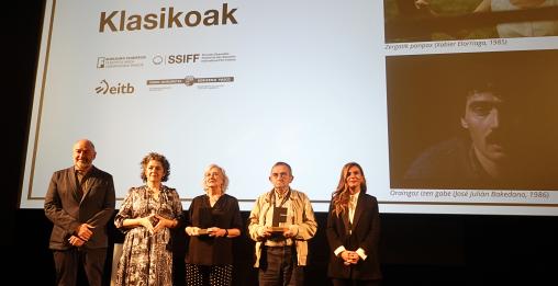 Xabier Elorriaga y José Julián Bakedano, reconocidos con el premio de la Filmoteca Vasca
